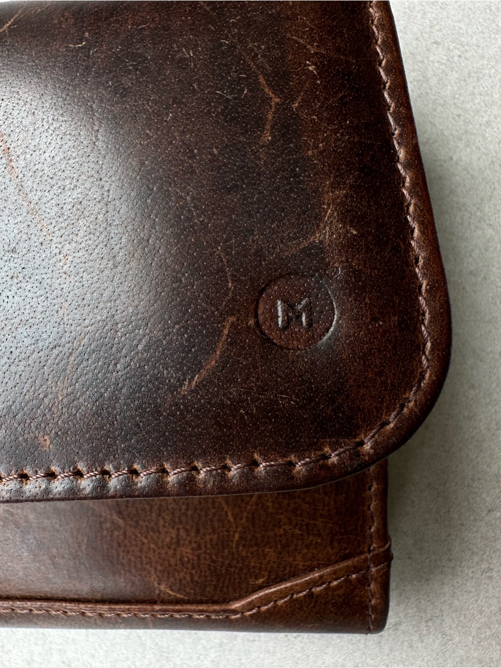 Men’s Brown Leather Wallet with Subtle Embossed Logo